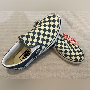 NWT checkered slip on vans!